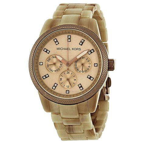 Michael Kors Ritz Quartz Crystal Gold Dial Ladies Watch MK5641